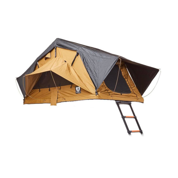 Tente de toit souple dépliante légère Vickywood Small Willow 140 camel pour tout véhicule