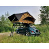 Tente de toit souple dépliante légère Vickywood Small Willow 140 camel sur petite voiture