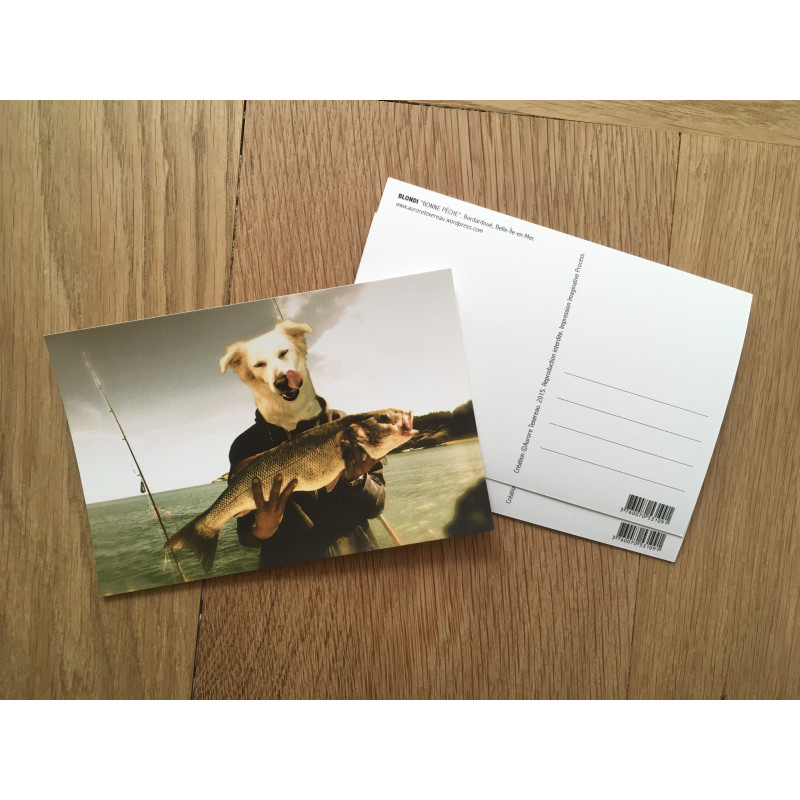 Kombishop lifestyle carte postale de voyage pêche au bar Belle-île