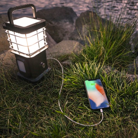 Lampe de camping Wild Land avec haut-parleur et lampe de poche amovibles sert de recharge