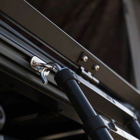 Echelle télescopique aluminium noire 2,3m 2,30 m Wild Land pour tente de toit version pro avec petits crochets