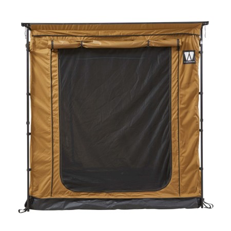 Tente annexe / tent-room, coloris camel, adaptable sur marquise Vickywood accessoire pour tente de toit vue de face