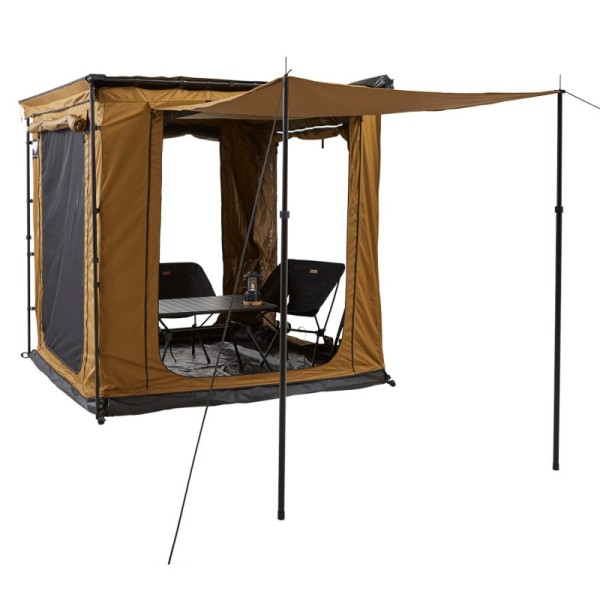 Tente annexe / tent-room, adaptable sur marquise Vickywood accessoire pour tente de toit ouverte et équipée de mobilier