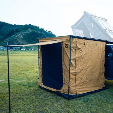Tente annexe / tent-room, coloris camel, adaptable sur marquise Vickywood accessoire pour tente de toit installée sur 4x4