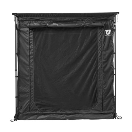 Tente annexe / tent-room, coloris noir, adaptable sur marquise Vickywood accessoire pour tente de toit vue de face
