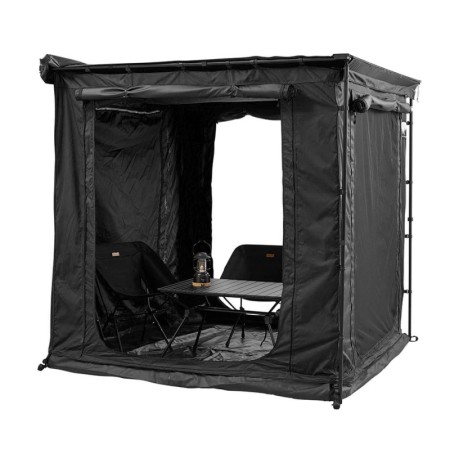 Tente annexe / tent-room, coloris noir, adaptable sur marquise Vickywood accessoire pour tente de toit