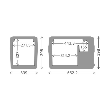 Glacière Dometic CDF2 36 à compression mobile dimensions