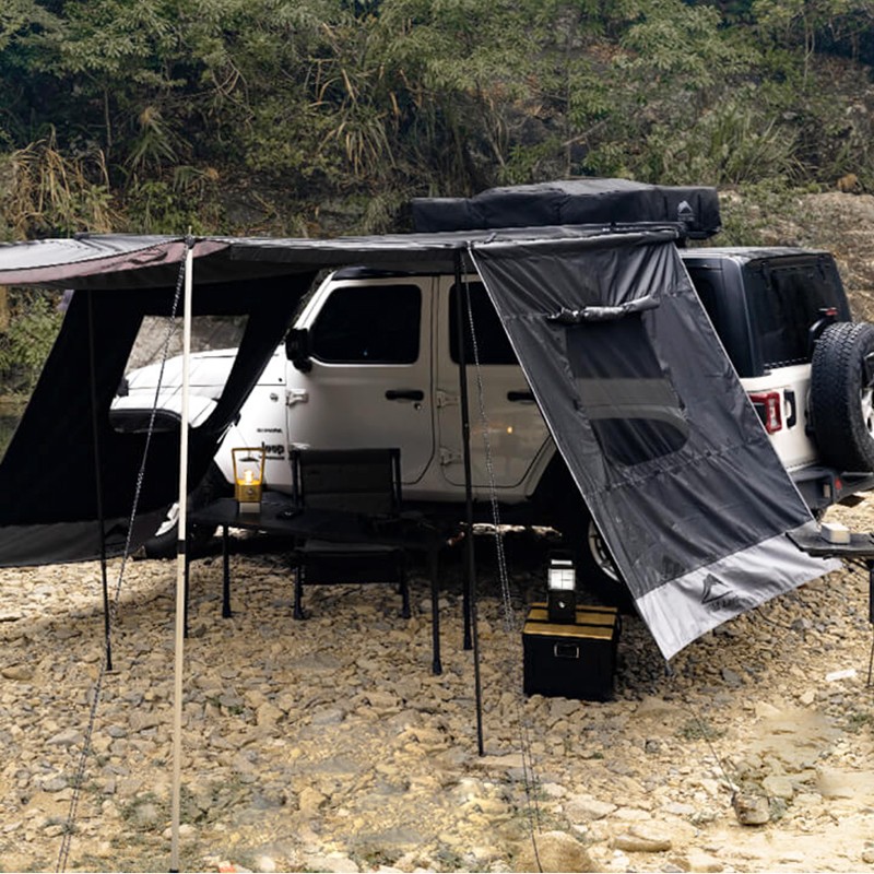 Auvent Universel Camping-Car 300x200cm Gris - Tente Latérale Voiture Imperméable