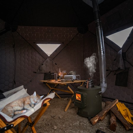 Wild Land tente d'appoint isolée pour la pêche et le camping Star Hub intérieur