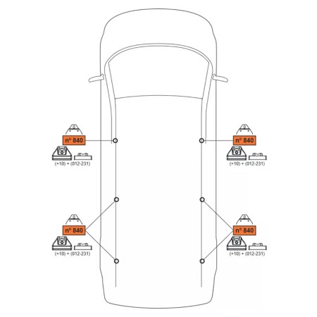 Lot de 2 barres de toit aluminium Cruz pour Ford Transit 158 cm fixation sur points d'ancrage d'origine