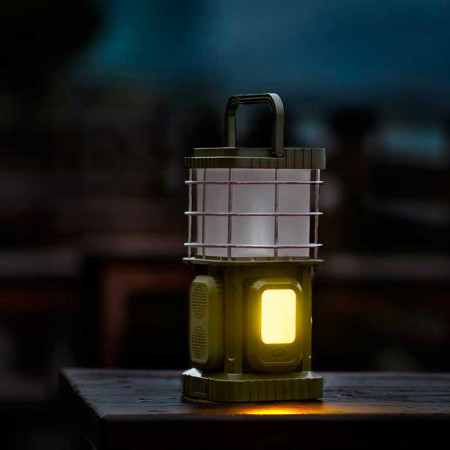 Lampe de camping LED Wild Land avec haut-parleur bluetooth plusieurs sources lumineuses