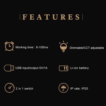 Lanterne LED Bamboo Light Wild Land lampe de camping portable sans fil powerbank fonctionnalités