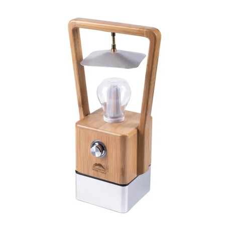 Lanterne LED Bamboo Light Wild Land lampe de camping portable sans fil powerbank vue de 3/4