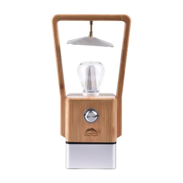 Lanterne LED Bamboo Light Wild Land lampe de camping portable sans fil powerbank vue de face