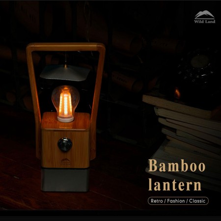 Lanterne LED Bamboo Light Wild Land lampe de camping portable sans fil powerbank retro et design
