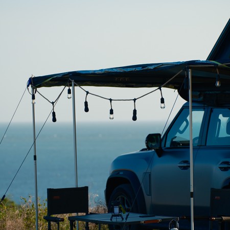 Guirlande LED lumière chaude WildLand avec haut-parleur bluetooth pour sortie en tente de toit sur marquise