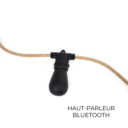 Guirlande LED lumière chaude WildLand détail sur le haut-parleur bluetooth