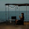 Guirlande LED lumière chaude WildLand avec haut-parleur bluetooth pour sortie en tente de toit avec store latéral
