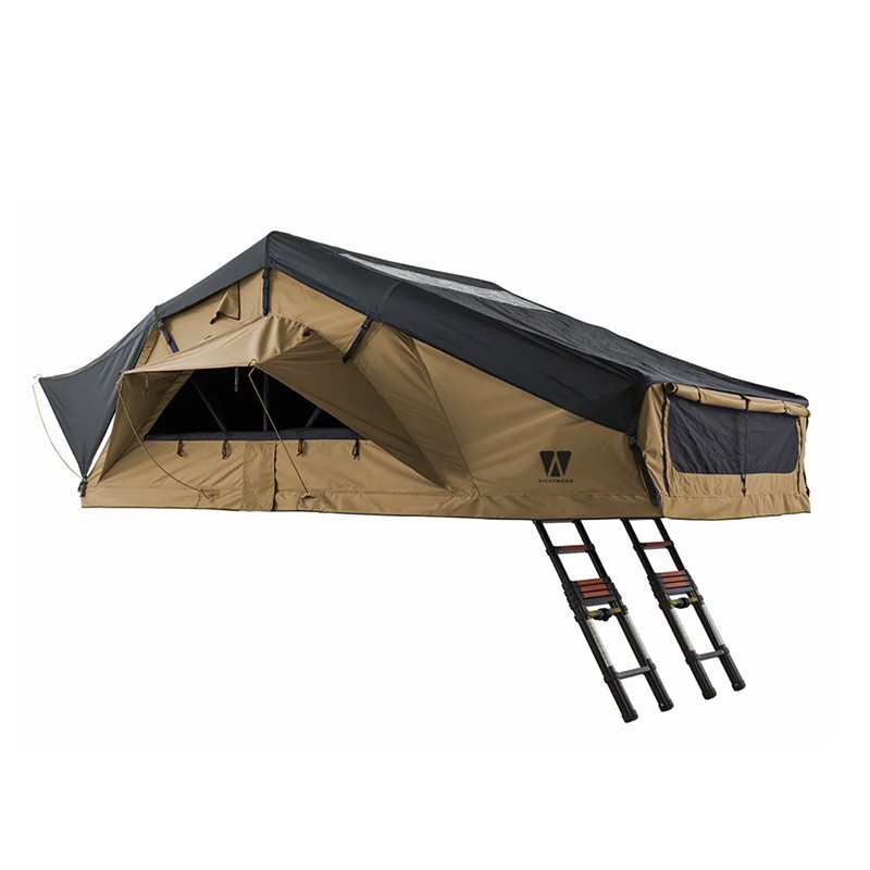 Vickywood tente de toit famille grand format spacieuse Big Willow 220 camel