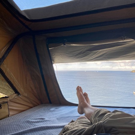 Tente de toit Big Willow 180 de Vickywood pliante camel 3 places