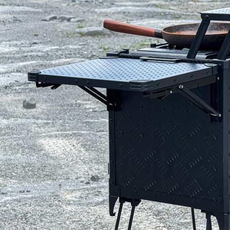 Cuisine de camping pliante et portable version pro Wild Land avec tablette aluminium plan de travail