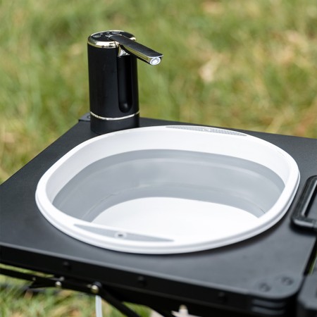 Cuisine de camping pliante et portable version pro Wild Land aluminium évier avec pompe rechargeable