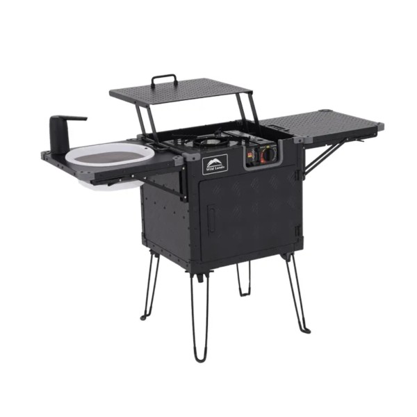 Cuisine de camping pliante et portable Wild Land aluminium réchaud évier pompe version pro