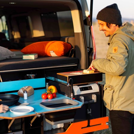 EGOE Kombishop malle de camping Nestbox Roamer 550 pour van et fourgon vanlife