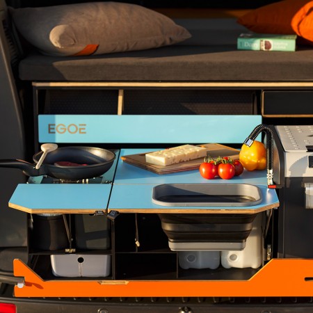 EGOE Kombishop malle de camping Nestbox Roamer 550 pour van et fourgon vanlife et bivouac
