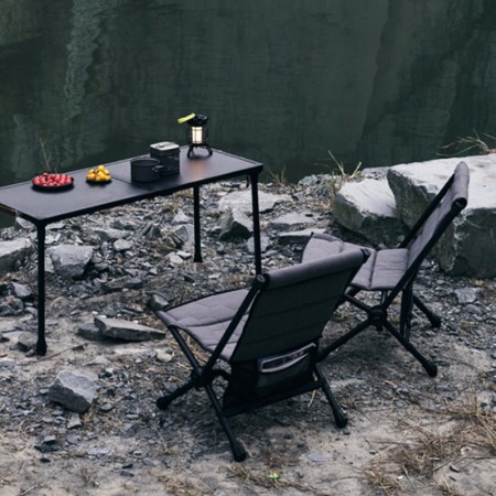 modèle d'exposition Wild Land MTS-X ensemble de deux chaises de camping basses, pliantes, en aluminium et coton