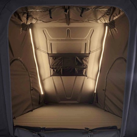 Tente de toit rigide en aluminium Cumaru XP 135 – All Black de Vickywood éclairage LED intérieur