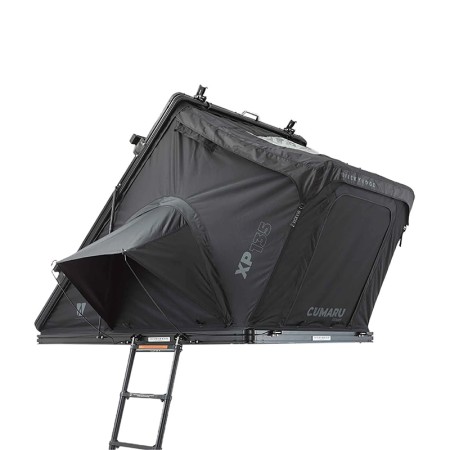 Tente de toit rigide en aluminium Cumaru XP 135 – All Black de Vickywood porte zippée