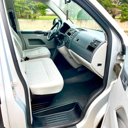 T08242 Kombishop van vw occasion Transporter T5 gris L1H1 cabine avant