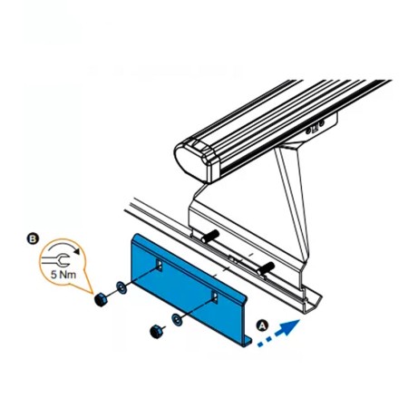 VW T4 3 barres de toit acier Epoxy 145 cm avec serrures fixation simple Cruz Kombishop
