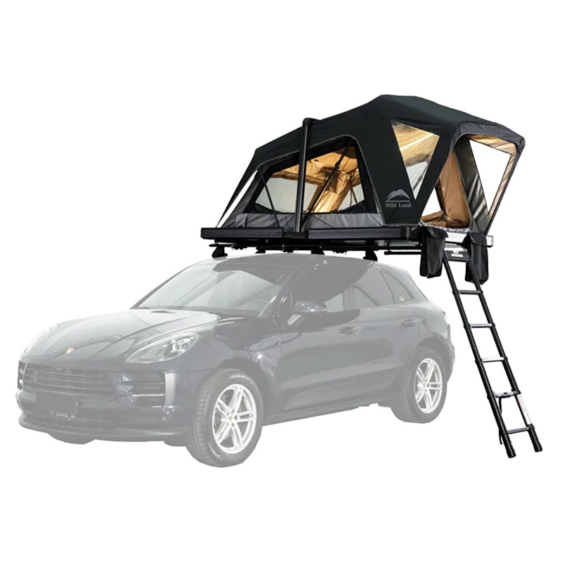 Tente de toit coque rigide 2 places OrthFrame 130 V2 de WildLand sur voiture