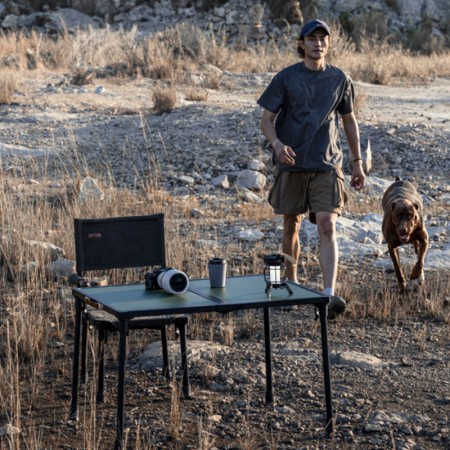 Table de camping version pro pliable et portable Wildland aluminium MTS-C en excursion