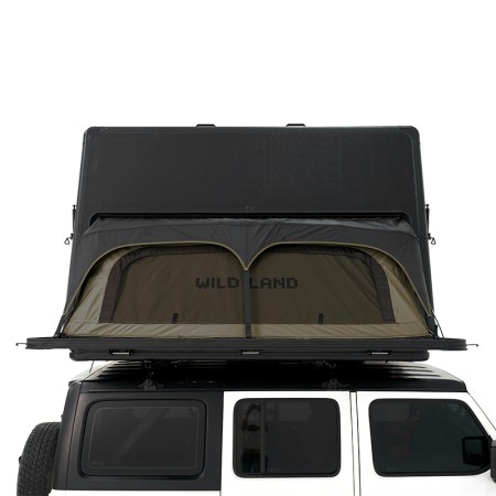 Tente de toit rigide Wild Land 3 places Family Desert Cruiser conçue pour familles et animaux vue panoramique