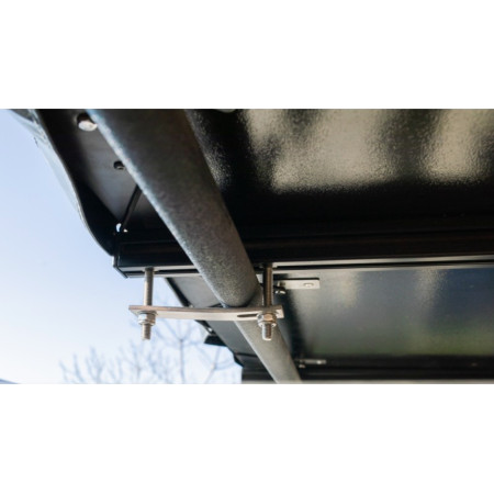 Vickywood tente de toit souple Small Willow 160 grise fixation sur barre de toit de voiture