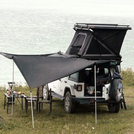 Marquise auvent latéral gauche Wild Land 270° avec tente de toit Rock Cruiser
