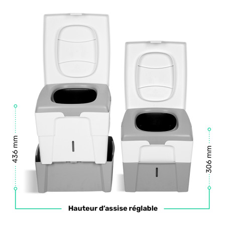 Toilettes sèches TROBOLO WandaGo dimensions hauteur réglable