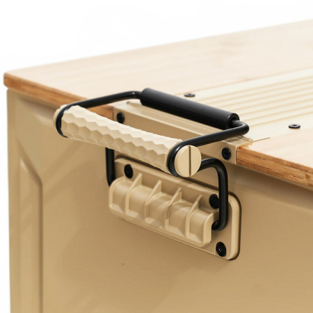 Storage Box Pro ivoire - caisse de stockage 48 L bambou et aluminium WildLand montage facile