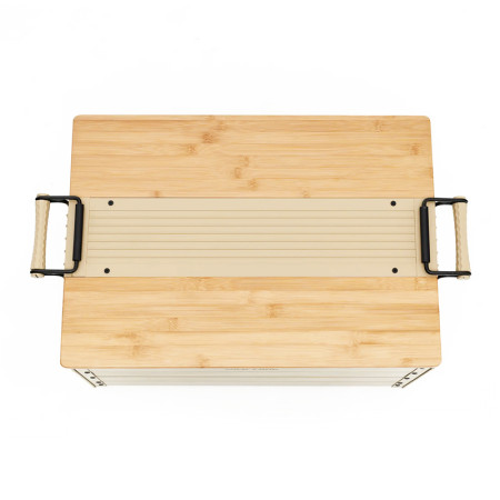 Storage Box Pro ivoire - caisse de stockage 48 L bambou et aluminium WildLand