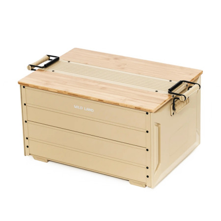 Storage Box Pro ivoire - Boîte de stockage 48 L bois et alu WildLand