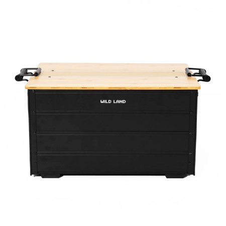 Storage Box Pro noir - Boîte de stockage 48 L bois et alu WildLand