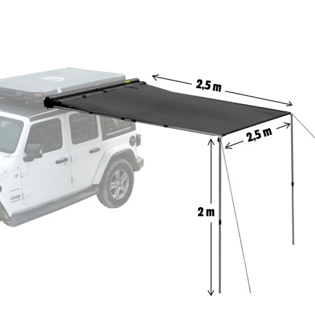 Marquise universelle Wild Land taille L store latéral pour voiture, van, fourgon et 4x4 250 cm de long