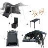 pack duo autonomie en plein air camping en tente de toit OrthFrame 130 camping Wildland avec douche, toilettes et mobilier