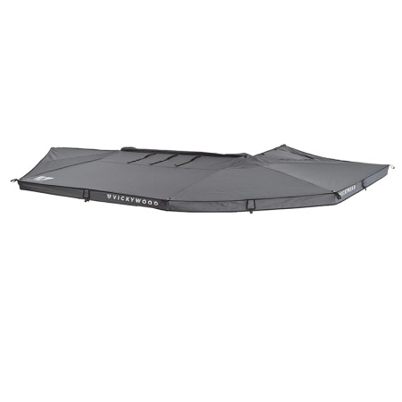 VW-SA20E-27L-GY Auvent latéral 270° Leaf Extended GAUCHE 200 cm Gris - Vickywood vue de dessus
