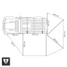 VW-SA20E-27L-GY Auvent latéral 270° Leaf Extended GAUCHE 200 cm Gris - Vickywood dimensions et schéma