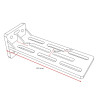 VW-SA25E-27L-GY Auvent latéral 270° Leaf Extended GAUCHE 250 cm Gris - Vickywood détail équerre