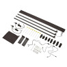 VW-SA25E-27L-GY Auvent latéral 270° Leaf Extended GAUCHE 250 cm Gris - Vickywood avec visserie